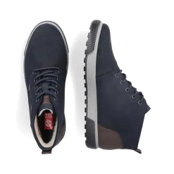 Rieker Men'S Corded Boots Dark Blue-Gray