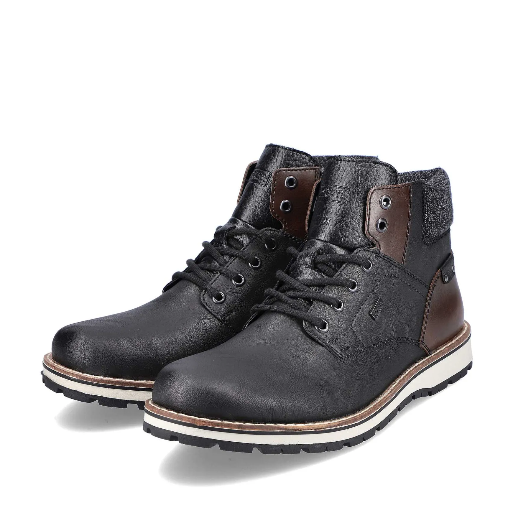 Rieker Men'S Corded Boots Graphite Black