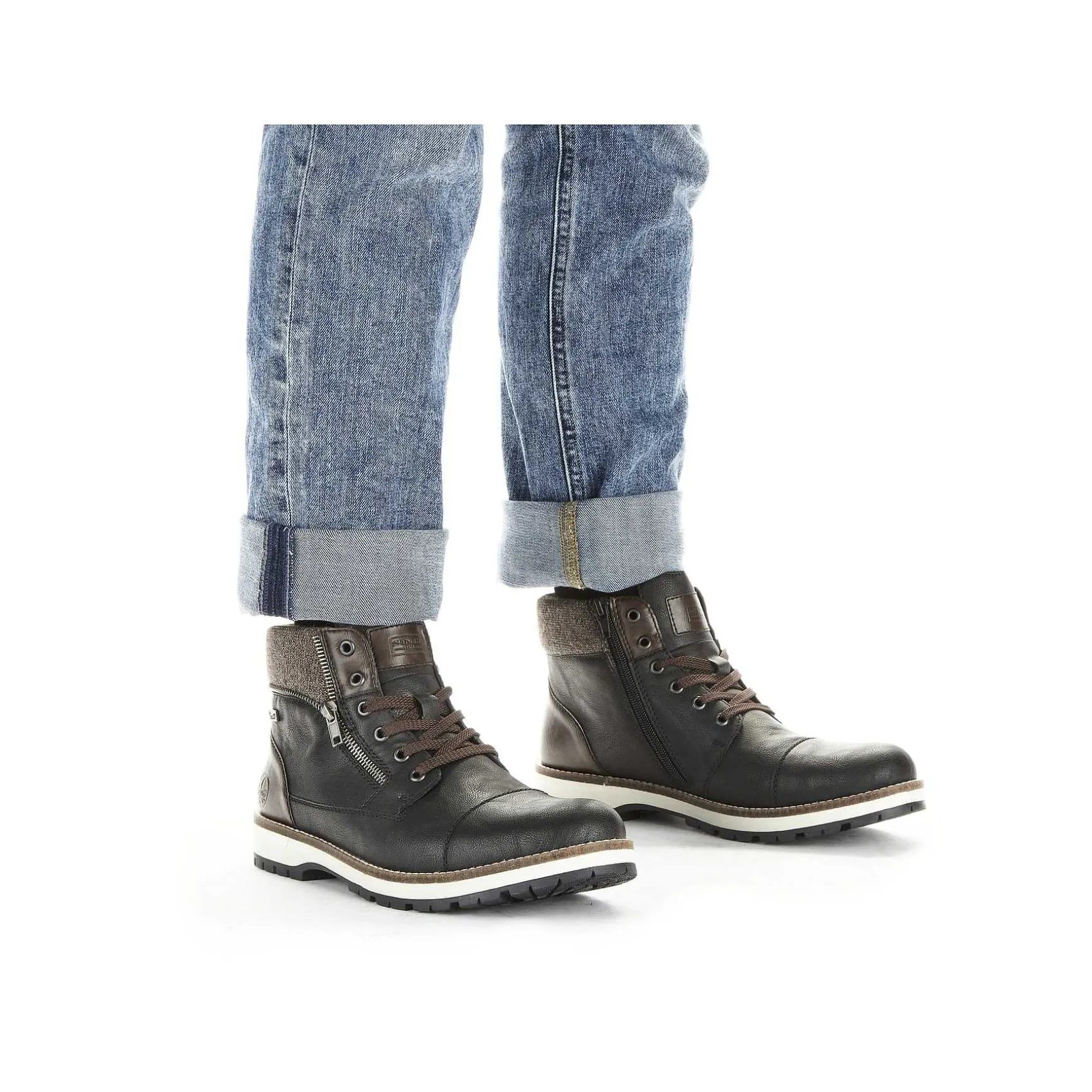Rieker Men'S Corded Boots Night Black