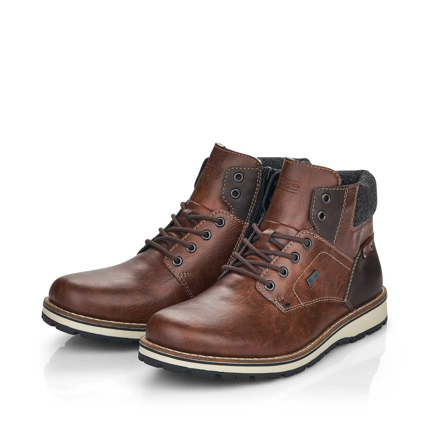 Rieker Men'S Corded Boots Chestnut Brown
