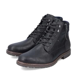 Rieker Men'S Corded Boots Graphite Black