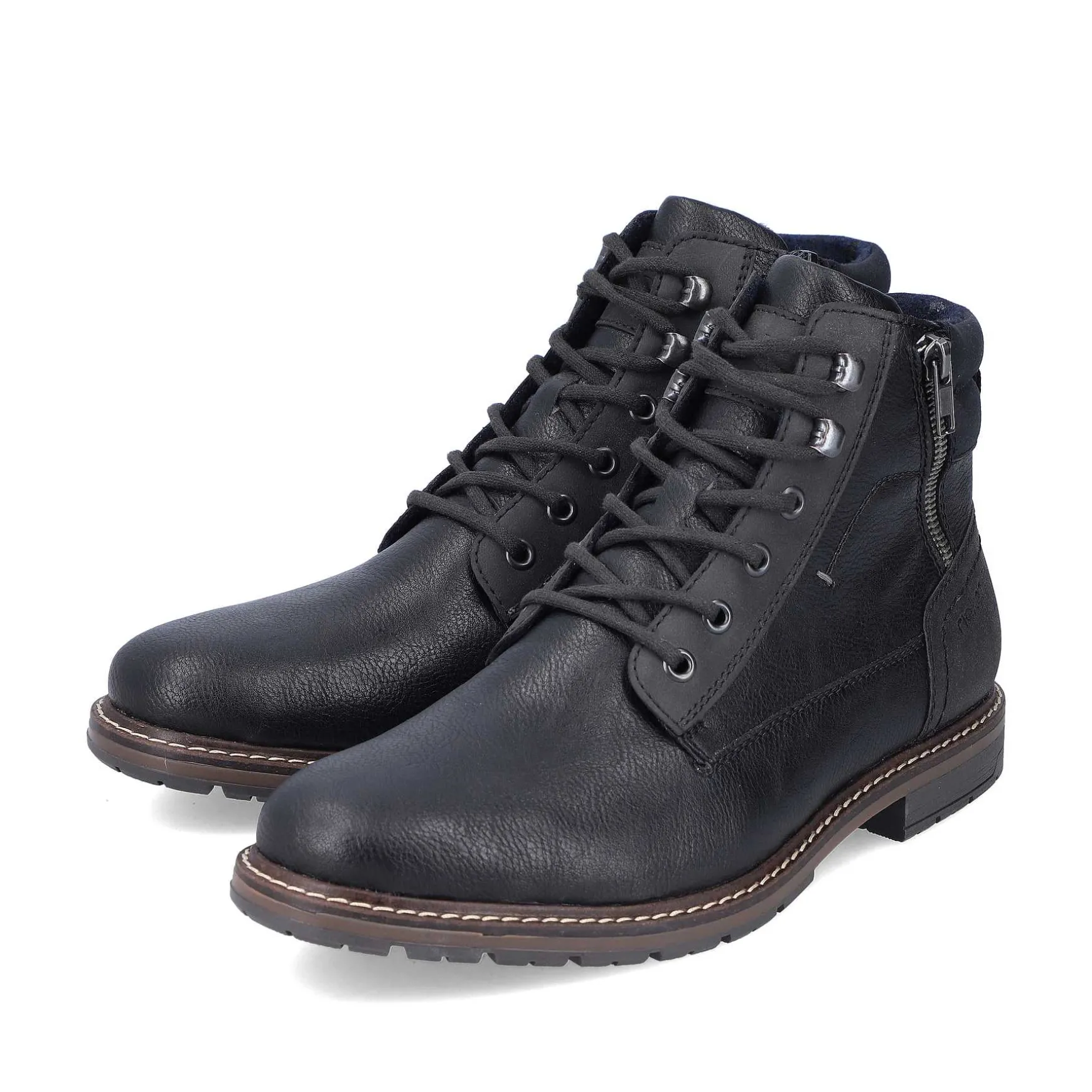 Rieker Men'S Corded Boots Graphite Black