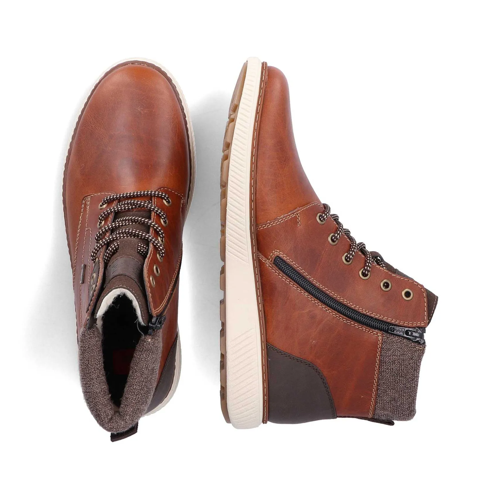 Rieker Men'S Corded Boots Caramel Brown
