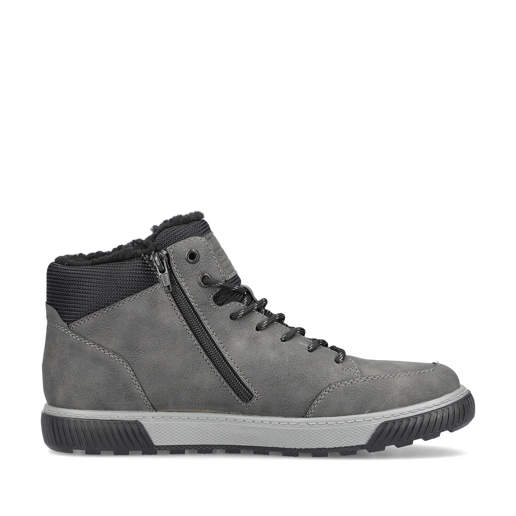 Rieker Men'S Corded Boots Steel Gray