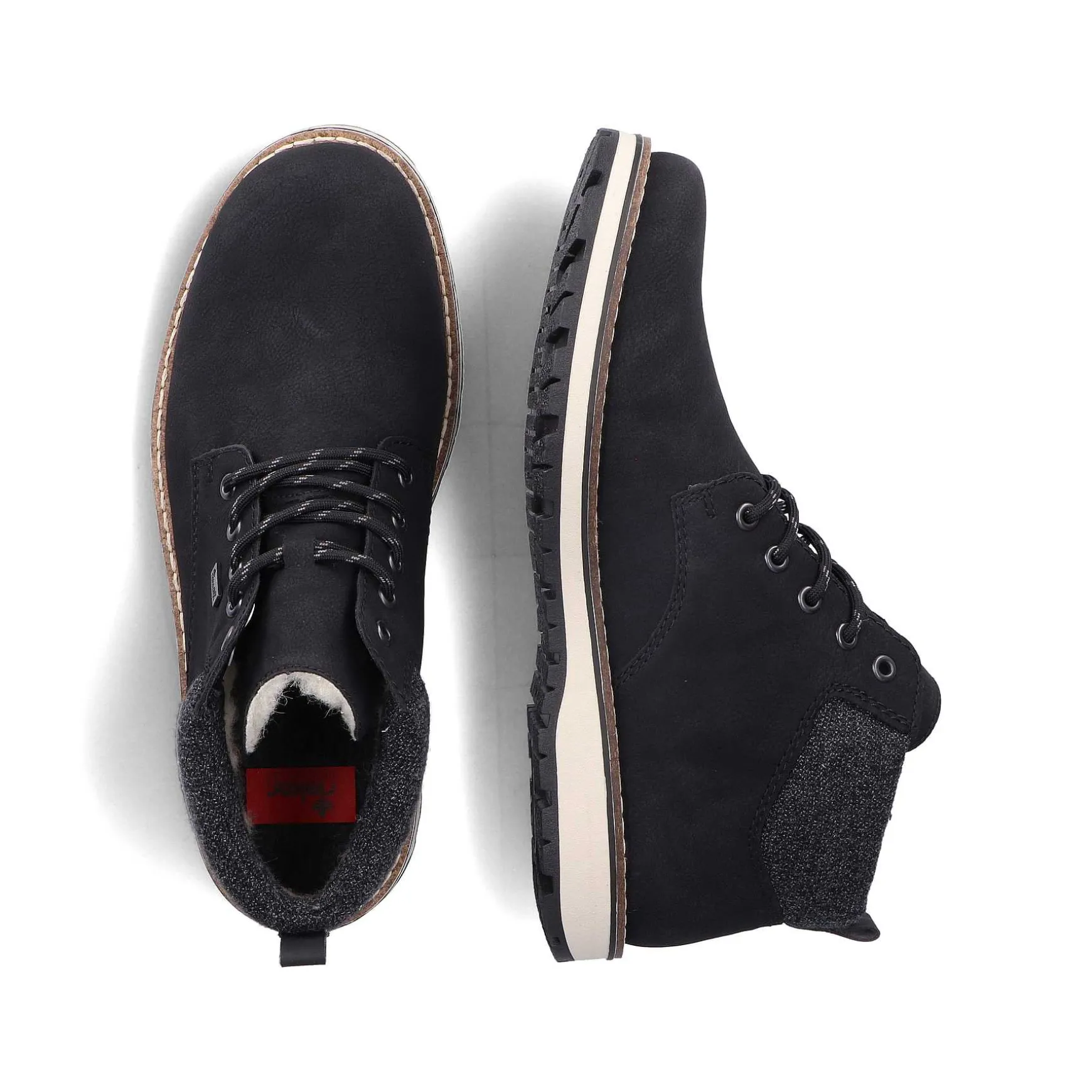 Rieker Men'S Corded Boots Urban Black