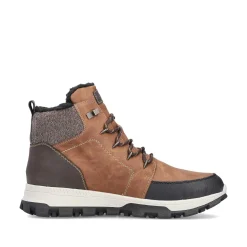 Rieker Men'S Corded Boots Caramel Brown