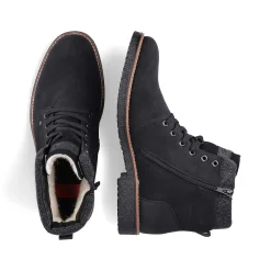 Rieker Men'S Corded Boots Deep Black