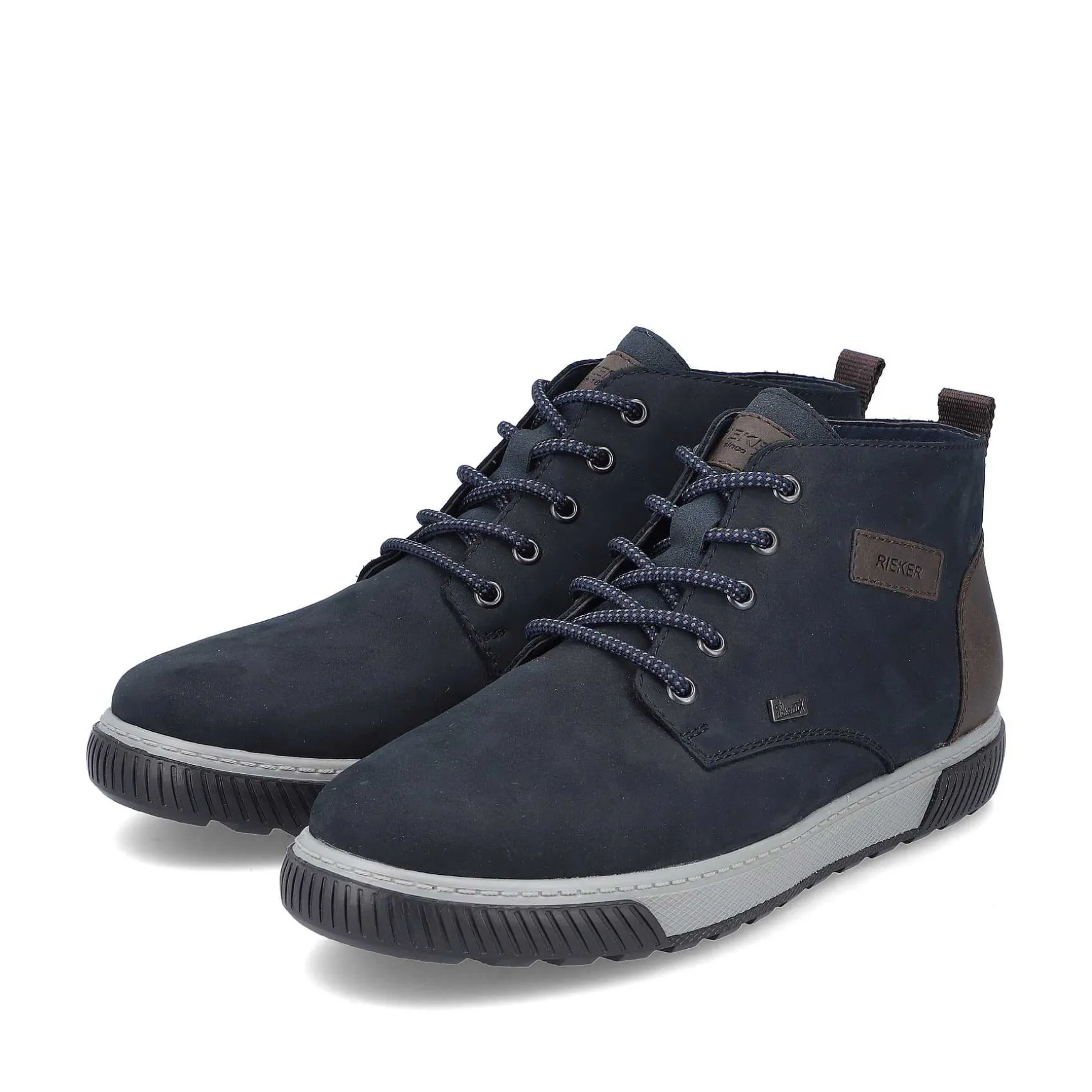 Rieker Men'S Corded Boots Dark Blue-Gray