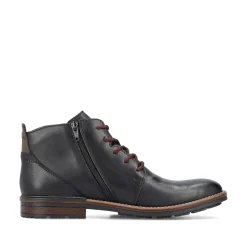 Rieker Men'S Corded Boots, Glossy Black