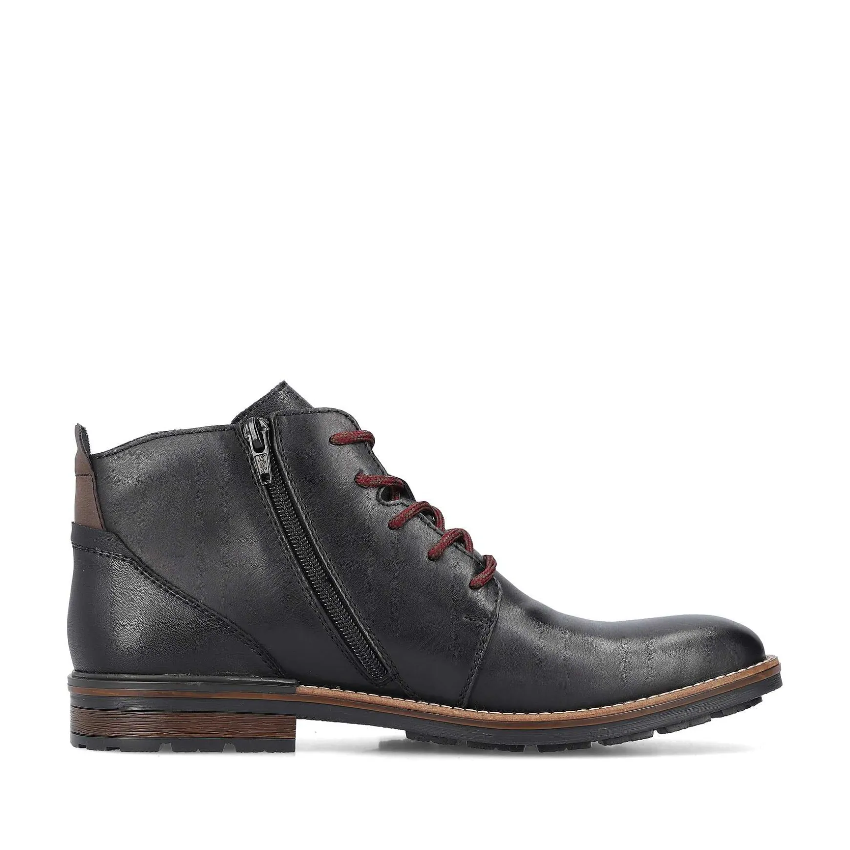 Rieker Men'S Corded Boots, Glossy Black