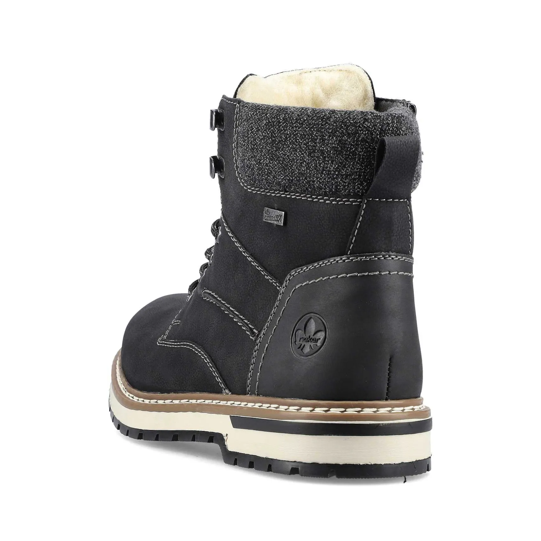 Rieker Men'S Corded Boots Deep Black