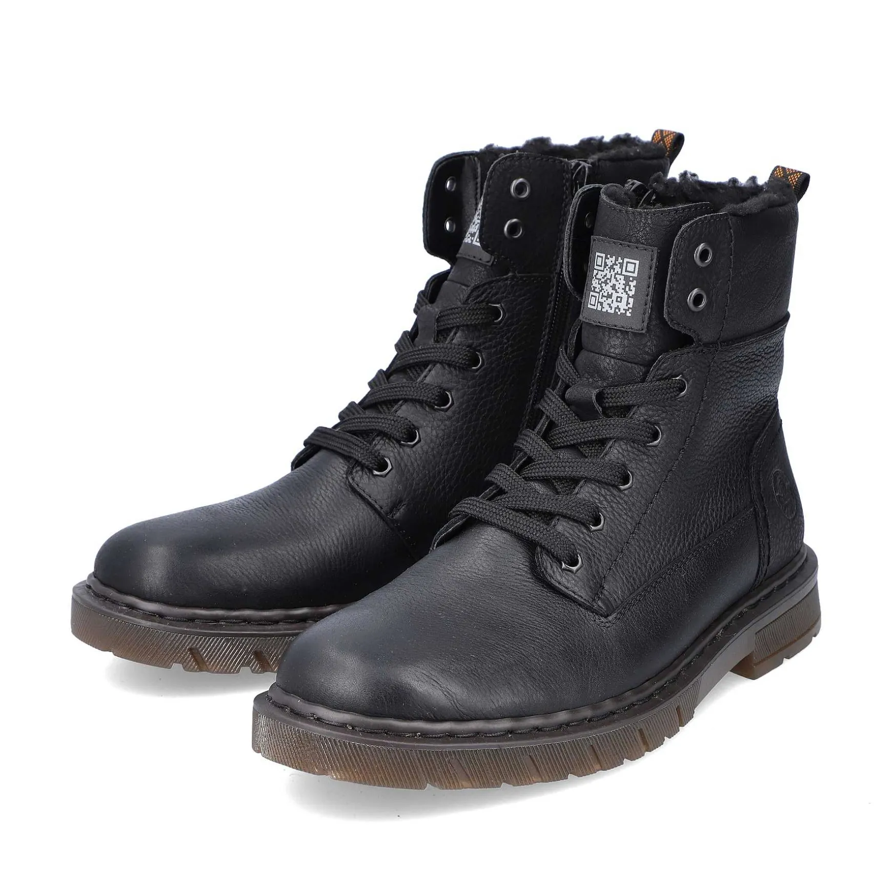 Rieker Men'S Corded Boots Graphite Black