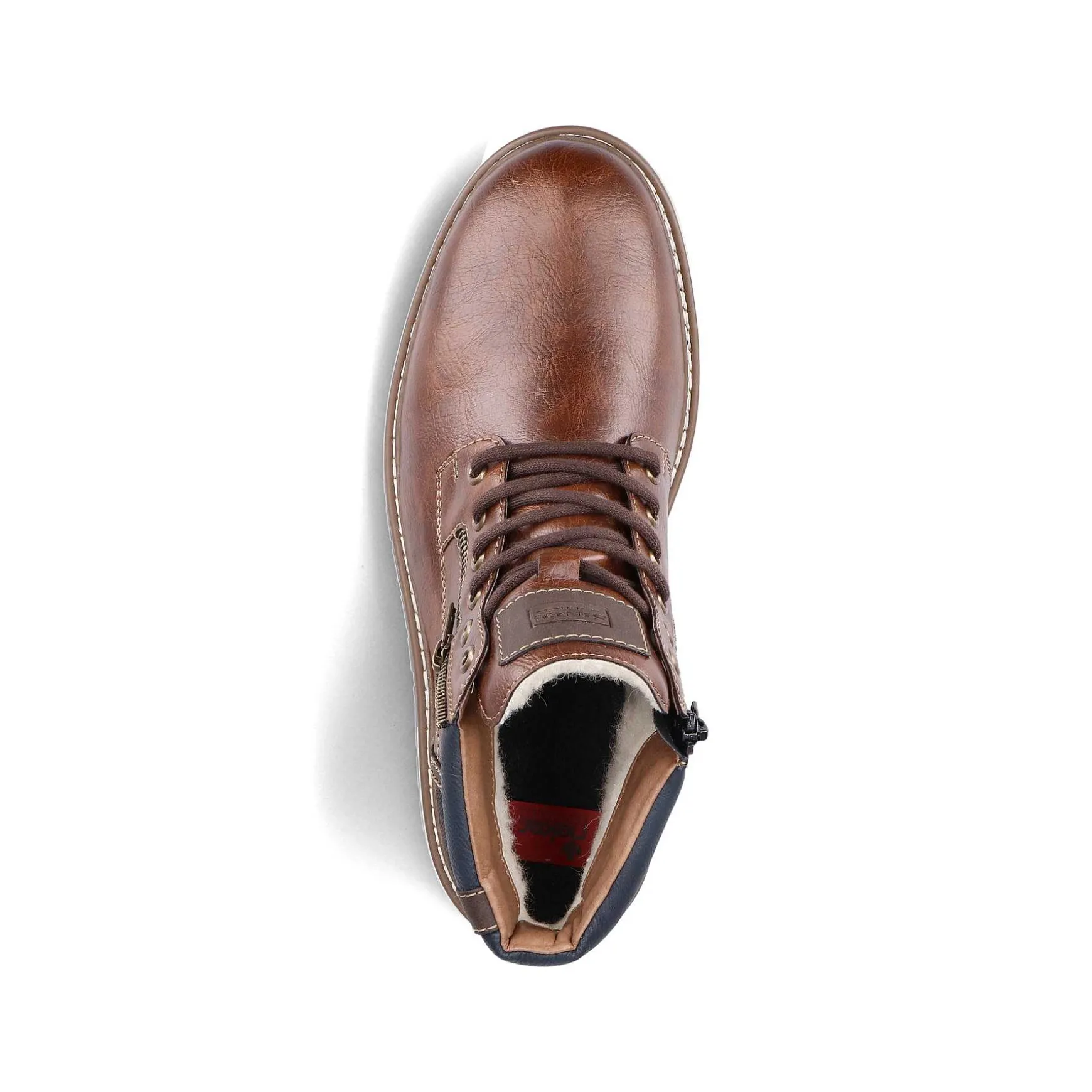 Rieker Men'S Corded Boots Chestnut Brown