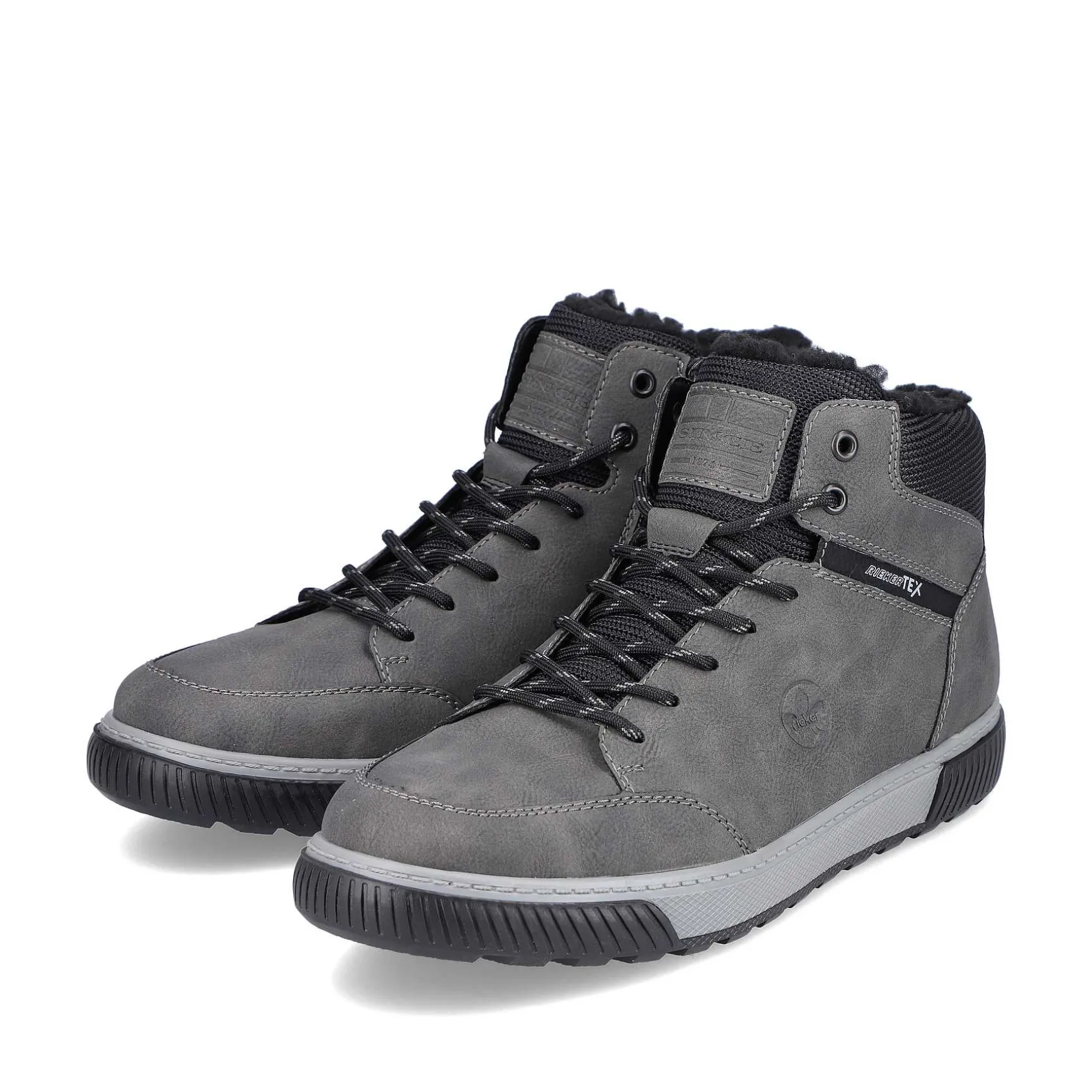 Rieker Men'S Corded Boots Steel Gray