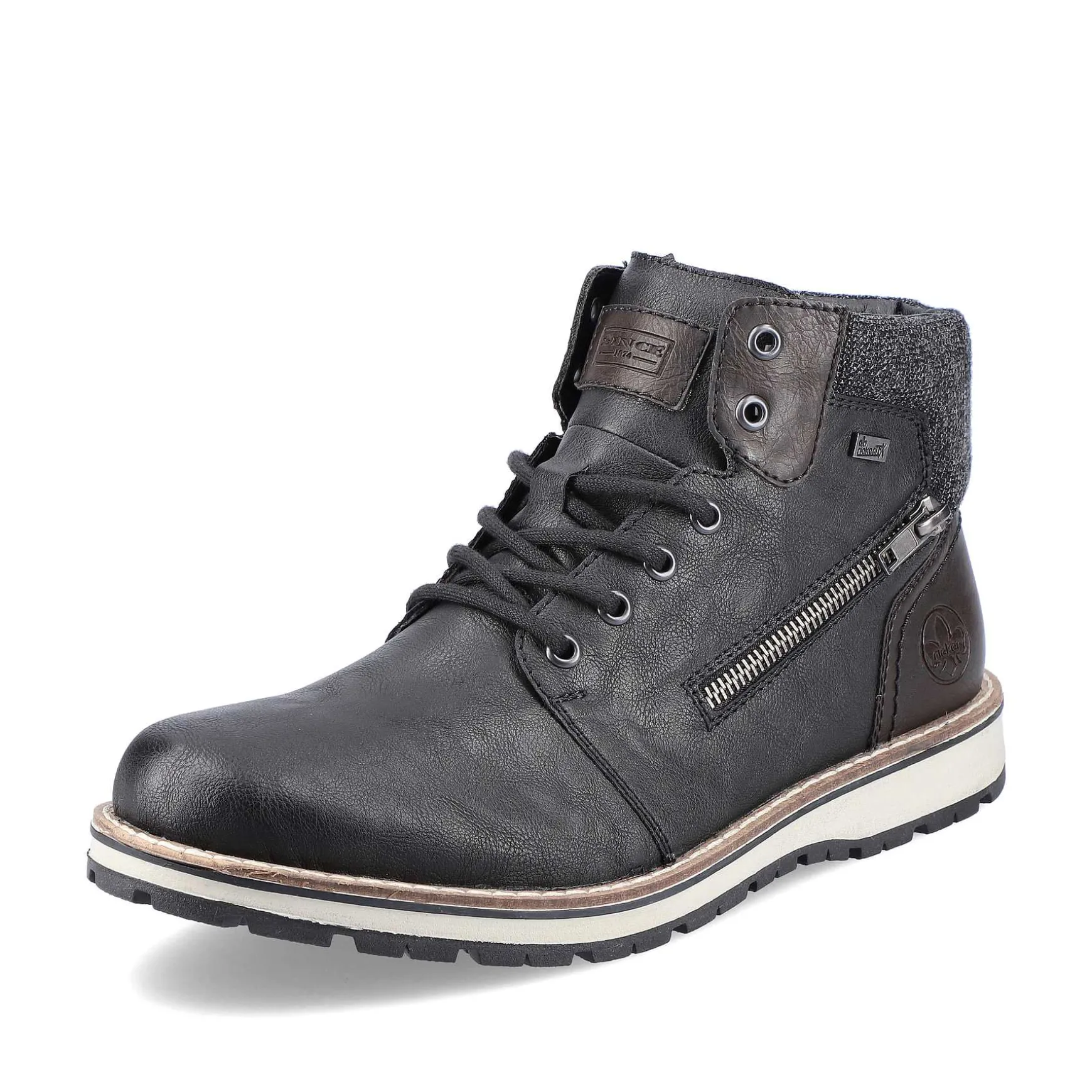 Rieker Men'S Corded Boots Asphalt Black