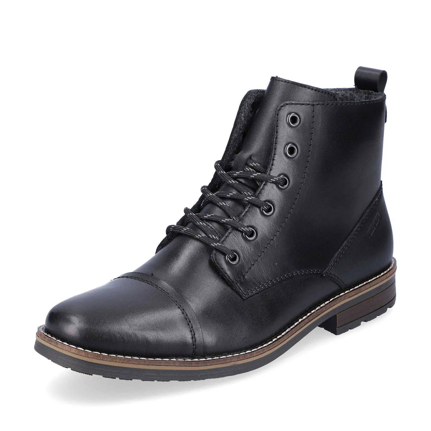 Rieker Men'S Corded Boots Graphite Black