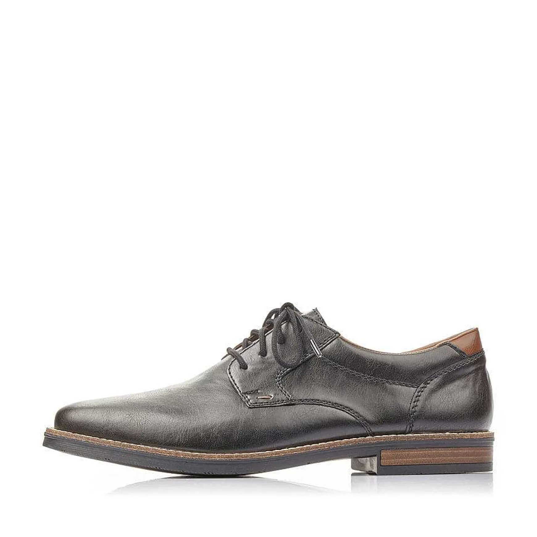 Rieker Men'S Lace-Up Shoes Glossy Black