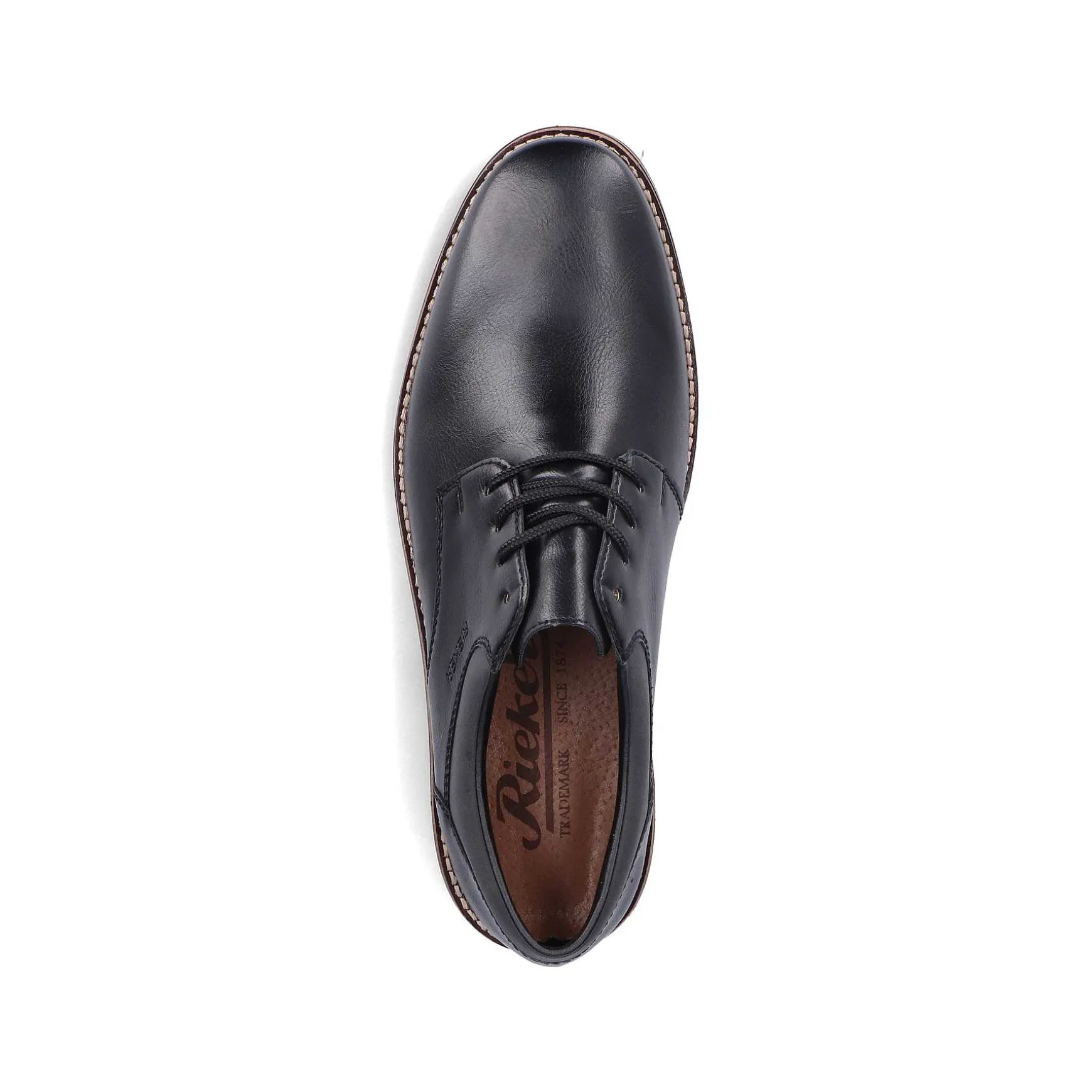 Rieker Men'S Lace-Up Shoes Glossy Black