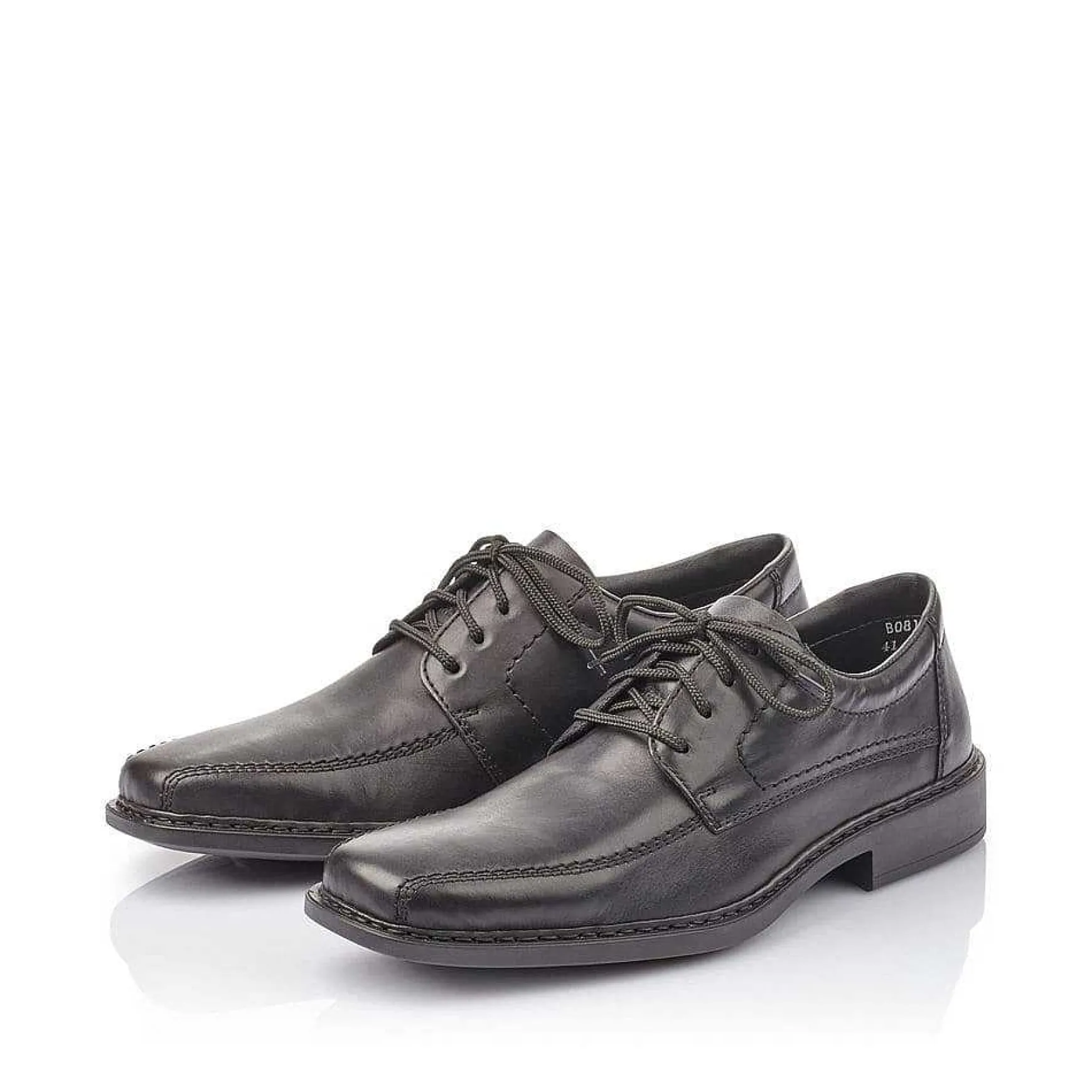 Rieker Men'S Lace-Up Shoes Glossy Black