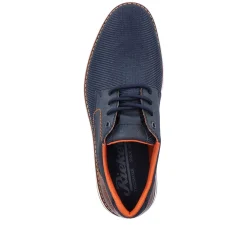 Rieker Men'S Lace-Up Shoes Navy Blue-Orange