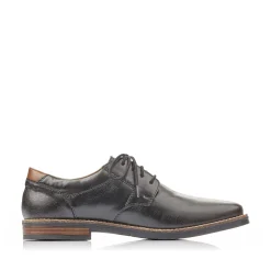 Rieker Men'S Lace-Up Shoes Glossy Black