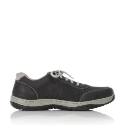 Rieker Men'S Lace-Up Shoes Steel Gray-White