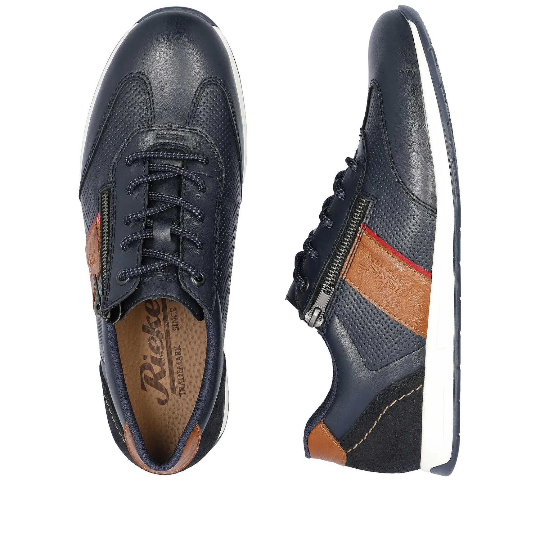 Rieker Men'S Lace-Up Shoes Ocean Blue