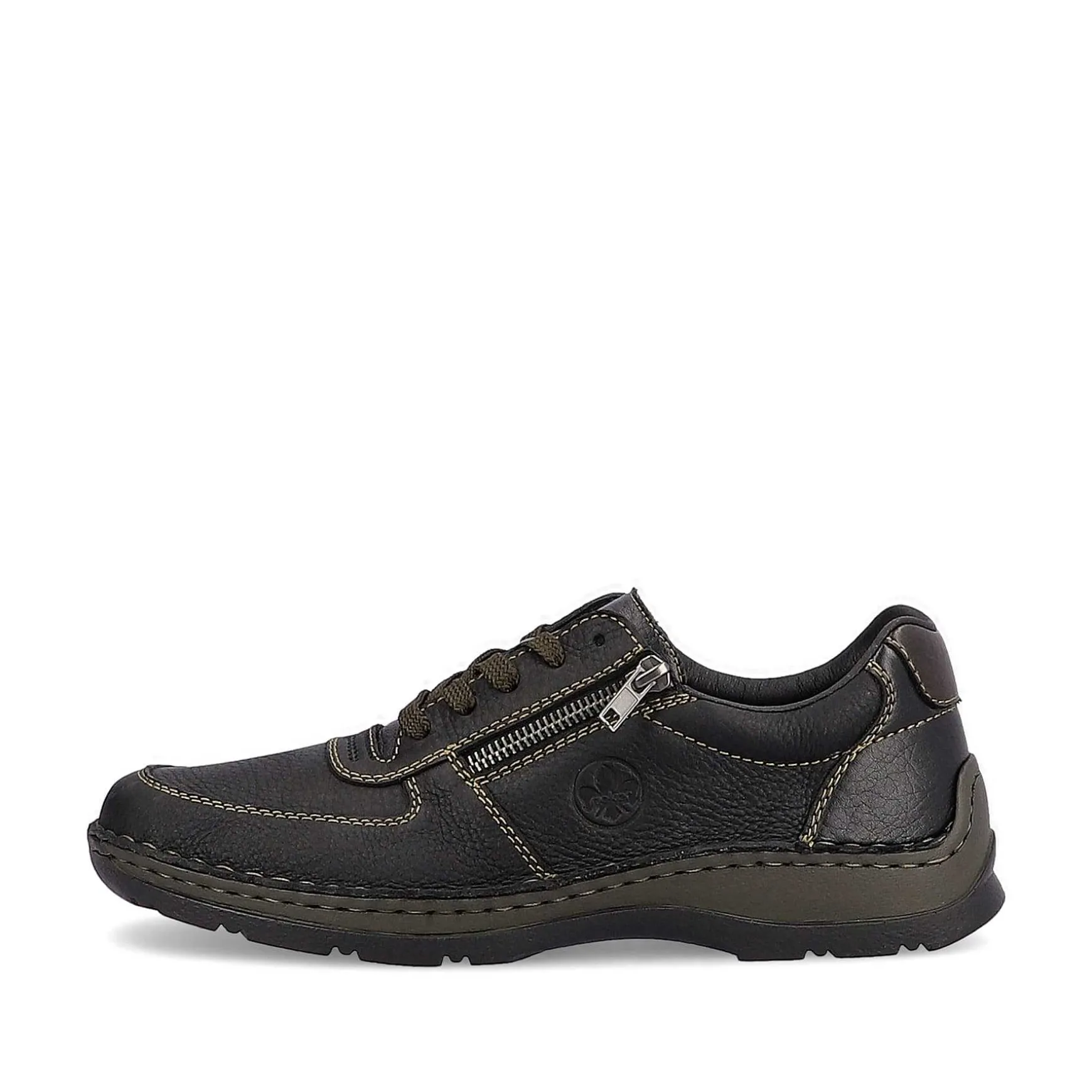 Rieker Men'S Lace-Up Shoes Asphalt Black