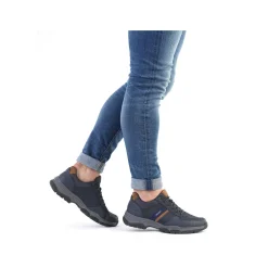 Rieker Men'S Lace-Up Shoes Blue-Brown
