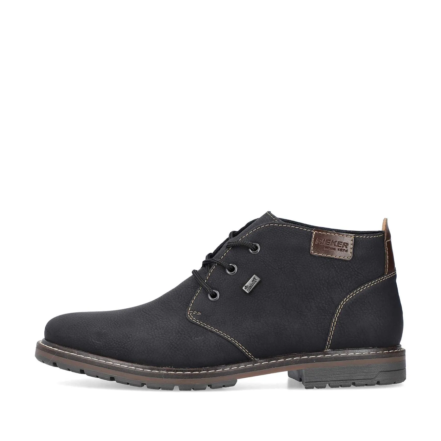Rieker Men'S Lace-Up Shoes Asphalt Black