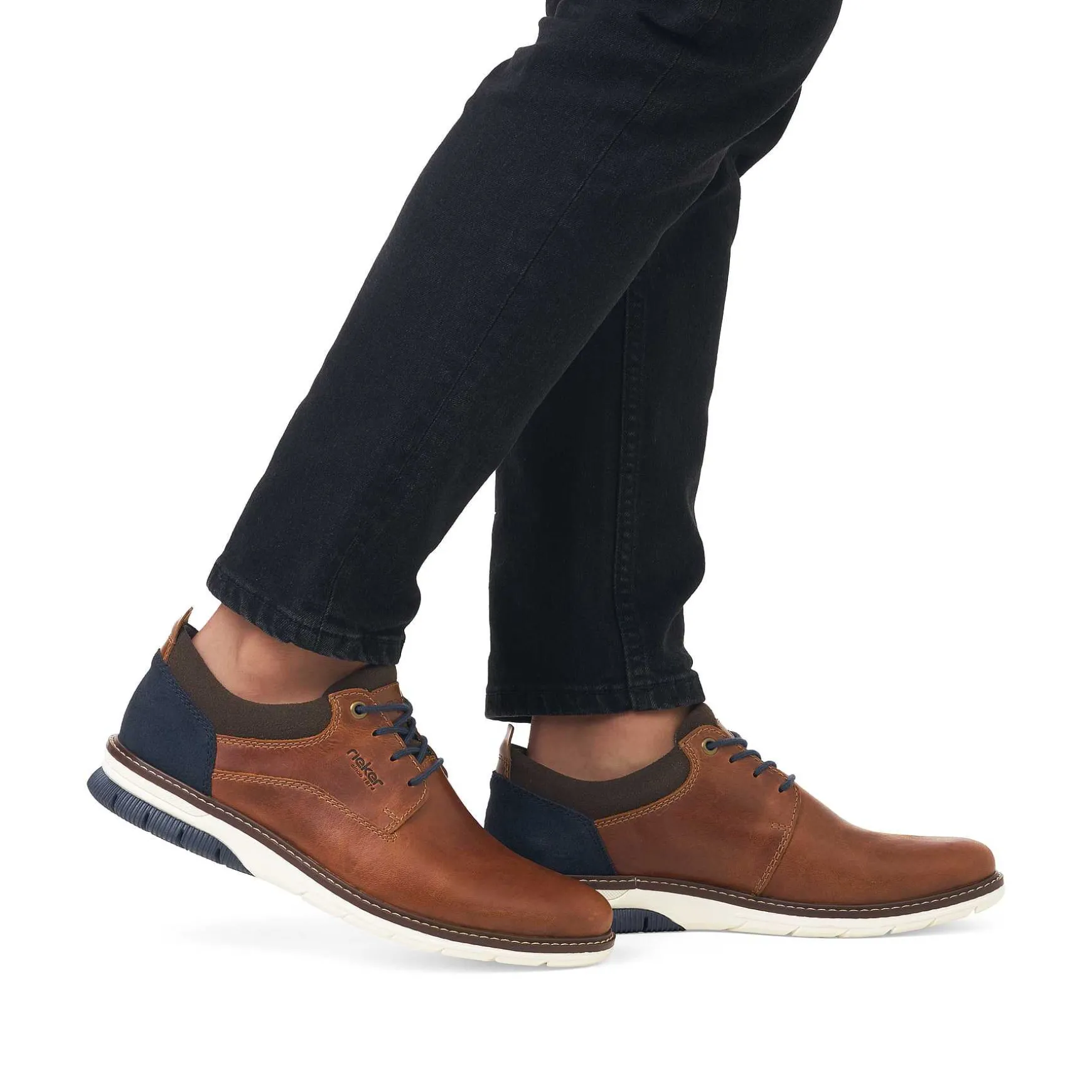 Rieker Men'S Lace-Up Shoes Wood Brown