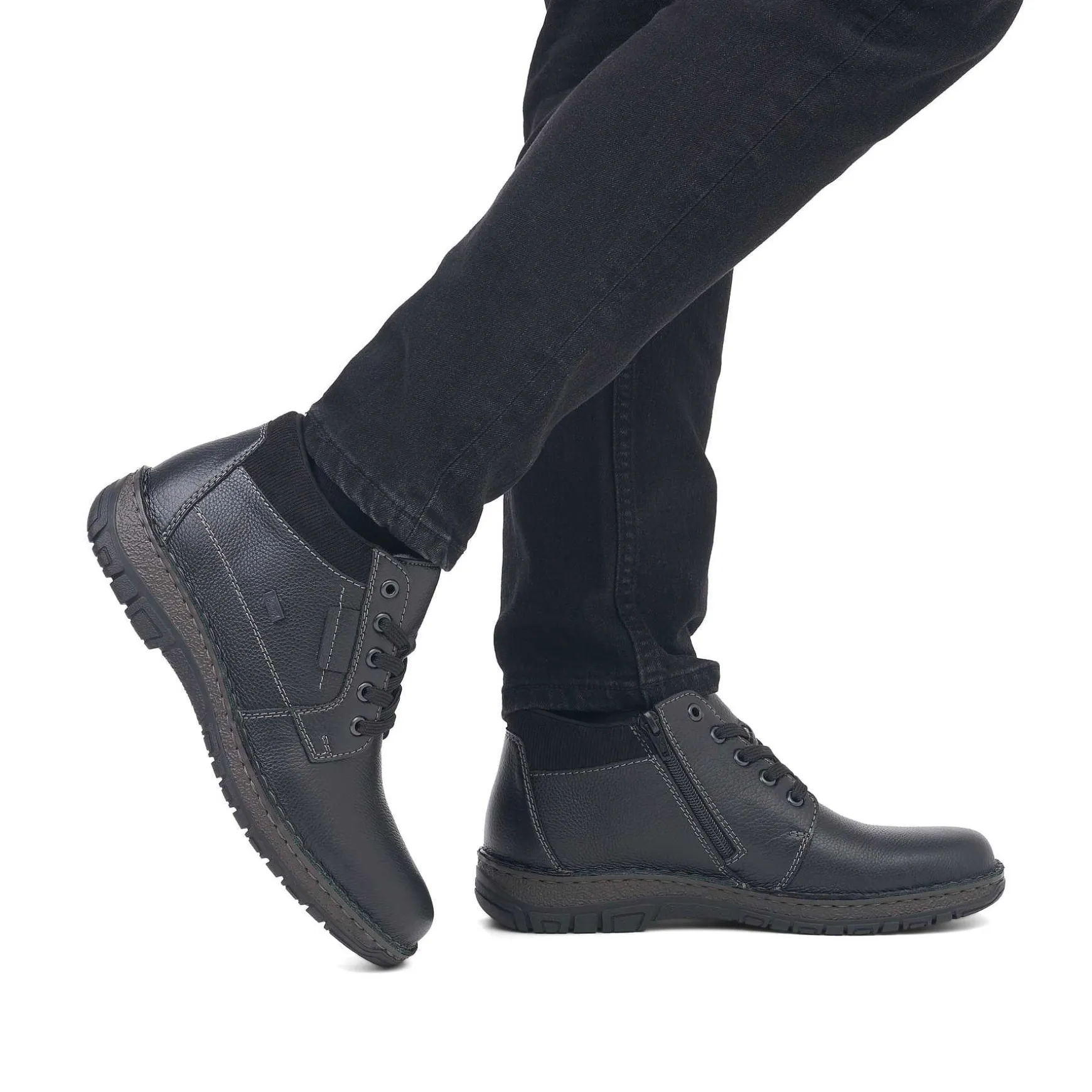 Rieker Men'S Lace-Up Shoes Graphite Black