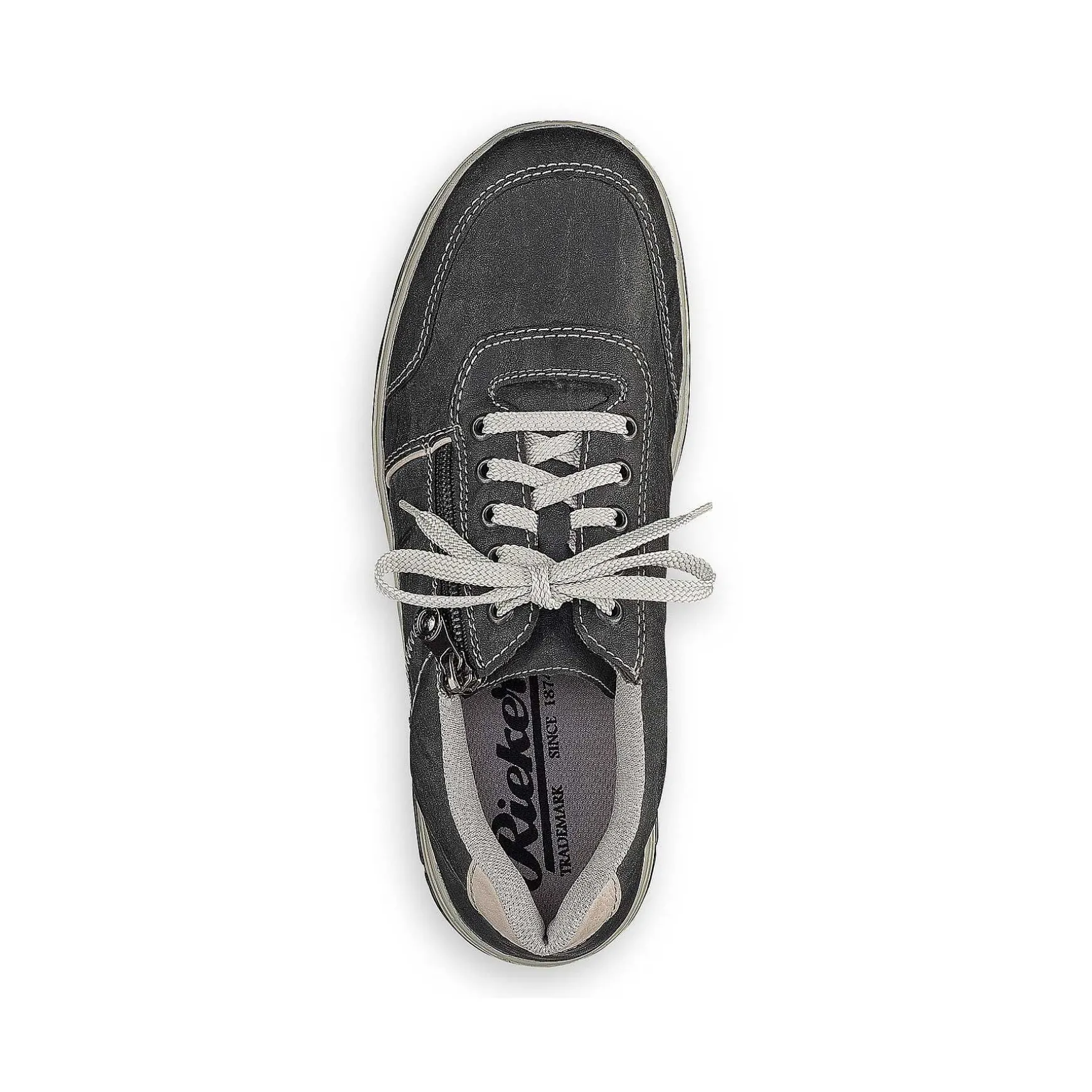 Rieker Men'S Lace-Up Shoes Steel Gray-White