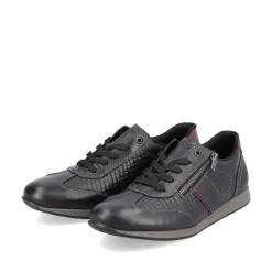 Rieker Men'S Lace-Up Shoes Asphalt Black