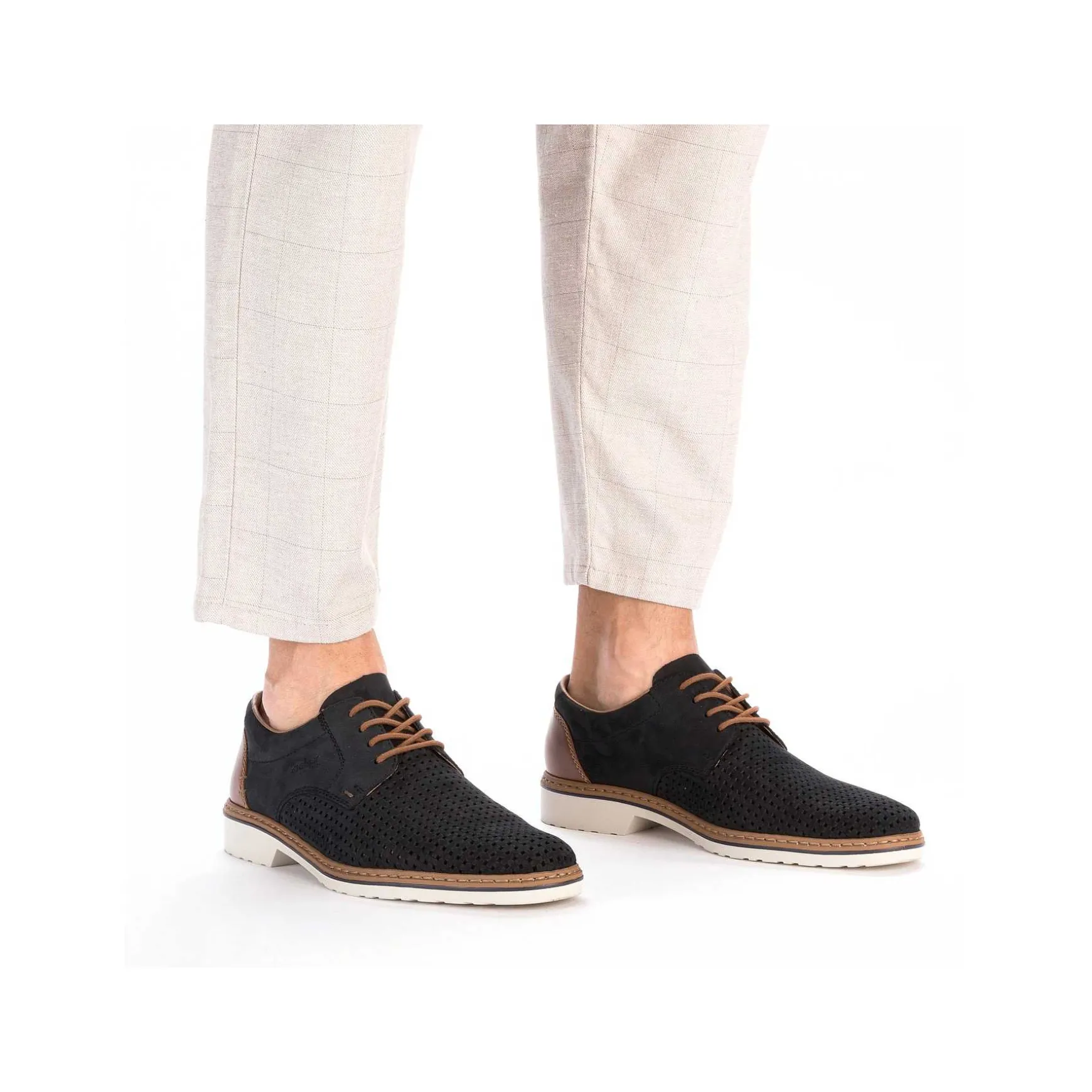 Rieker Men'S Lace-Up Shoes Steel Blue