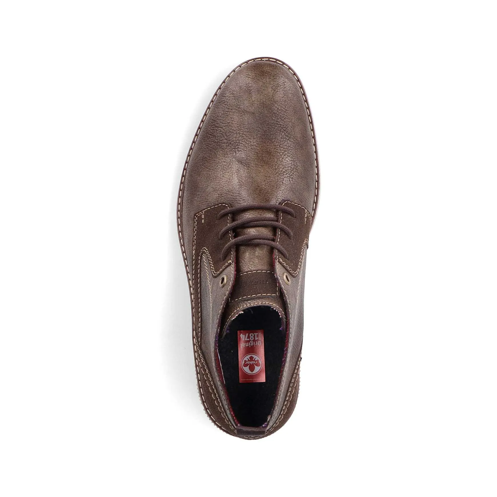 Rieker Men'S Lace-Up Shoes Grey-Brown