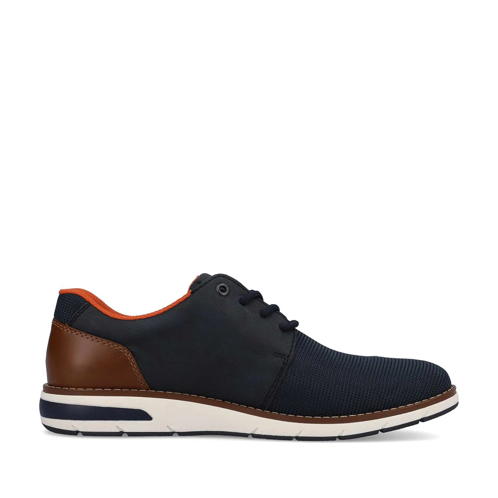 Rieker Men'S Lace-Up Shoes Navy Blue-Orange