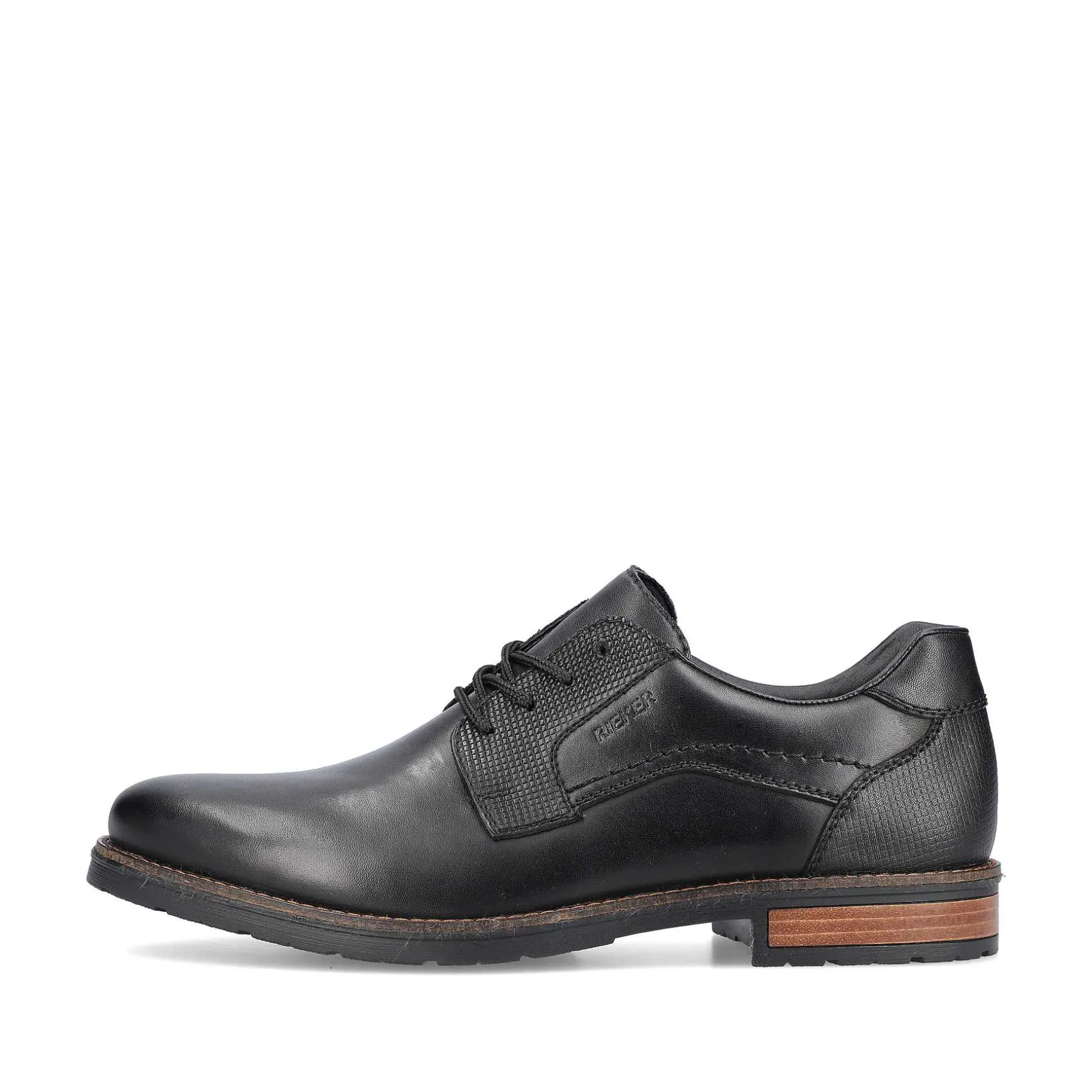 Rieker Men'S Lace-Up Shoes Glossy Black