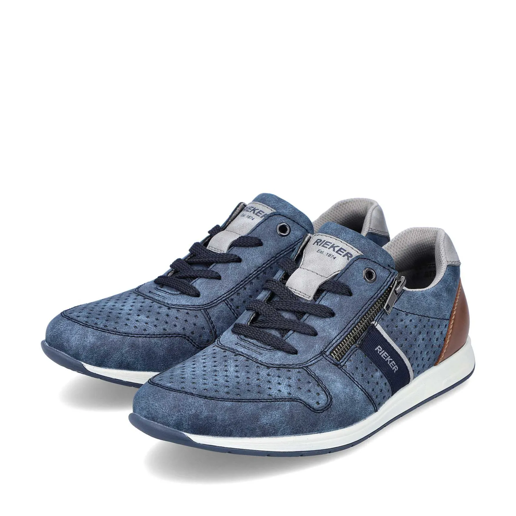 Rieker Men'S Lace-Up Shoes Sky Blue
