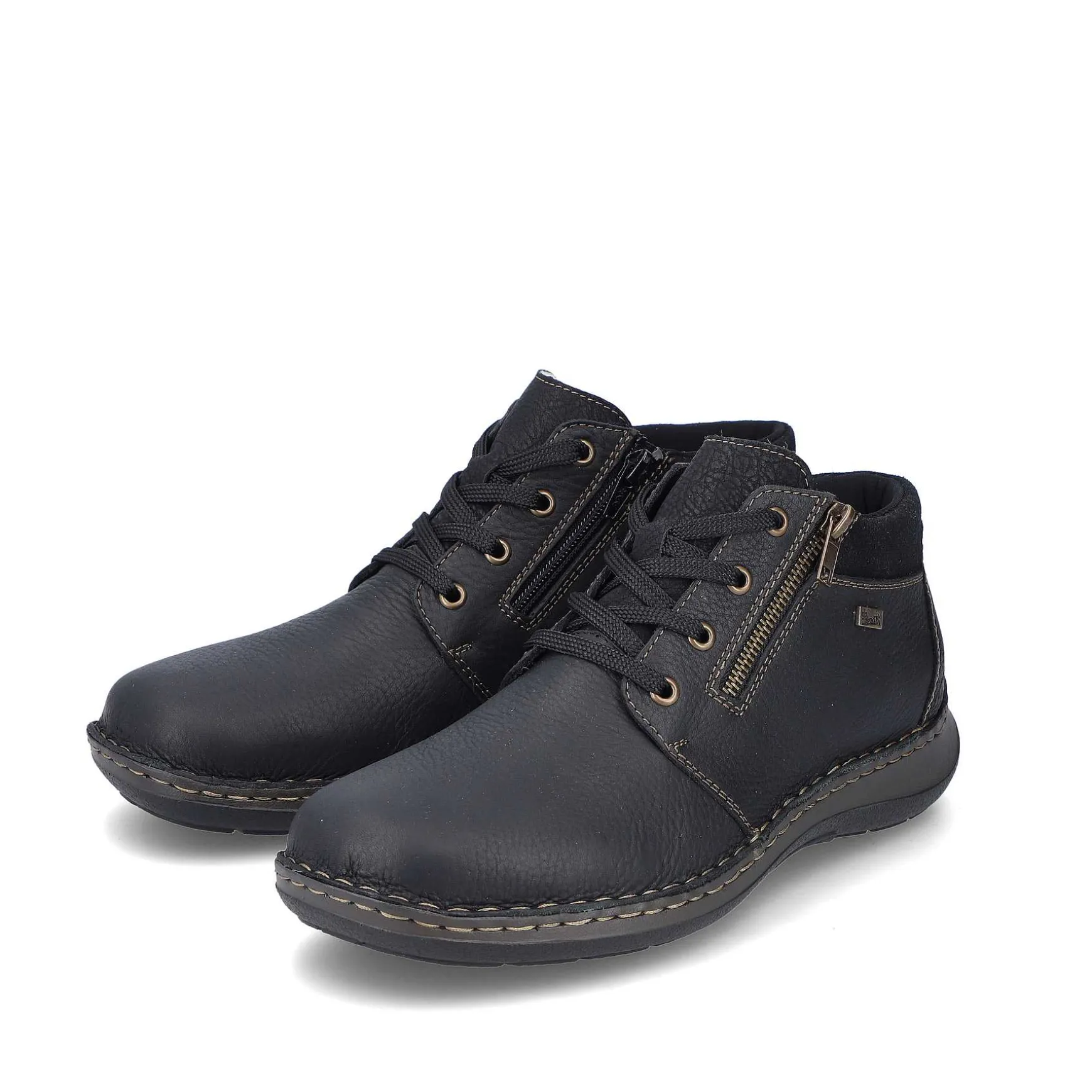 Rieker Men'S Lace-Up Shoes Asphalt Black