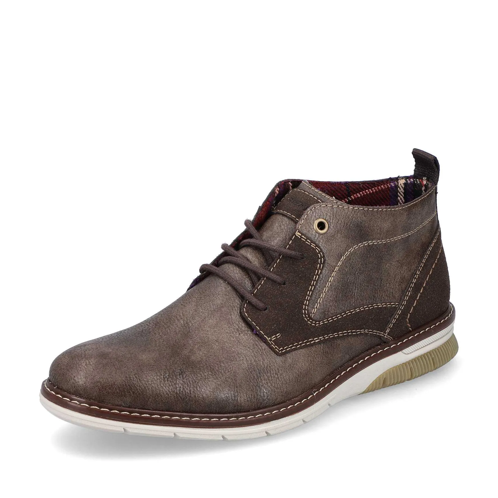 Rieker Men'S Lace-Up Shoes Grey-Brown