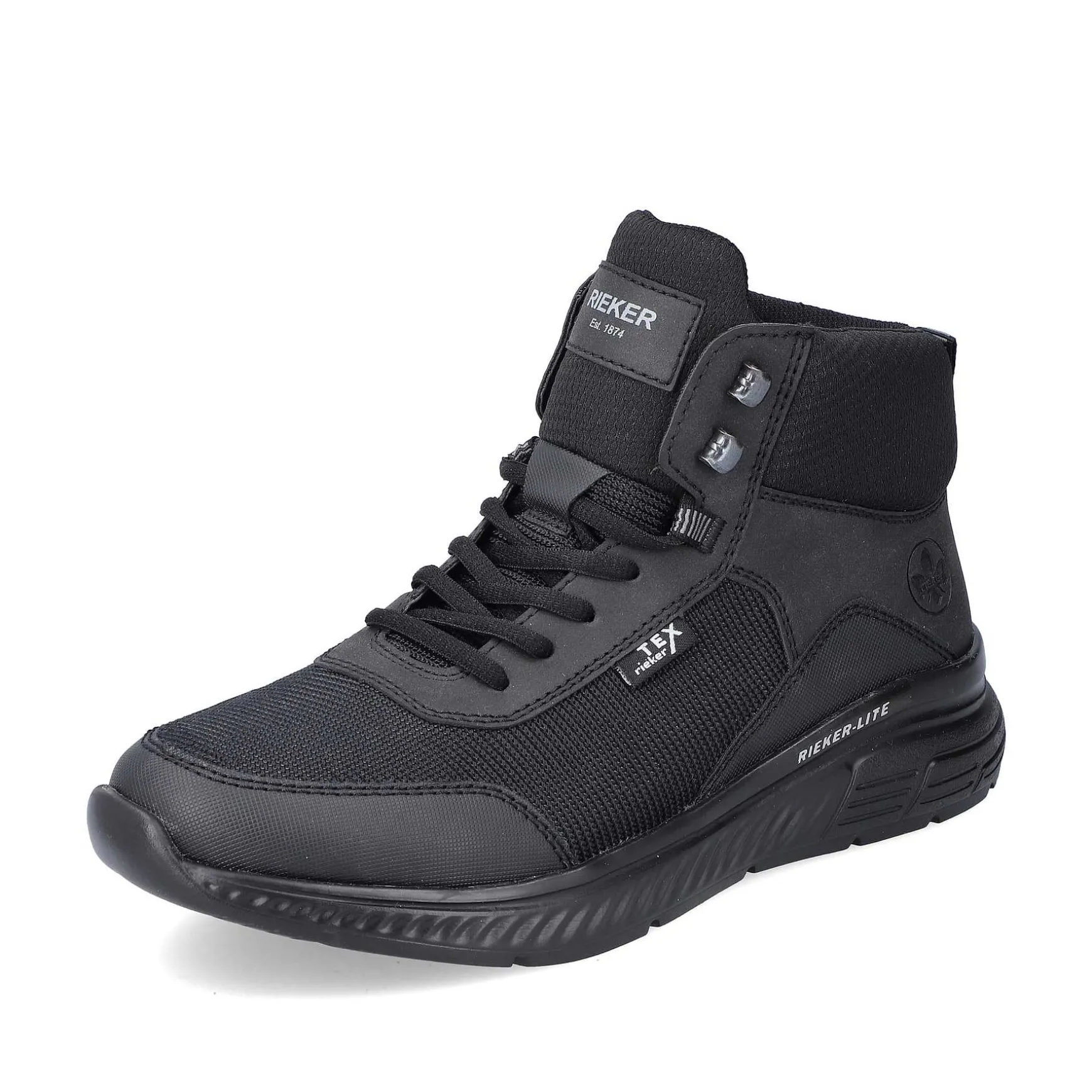 Rieker Men'S Lace-Up Shoes Asphalt Black
