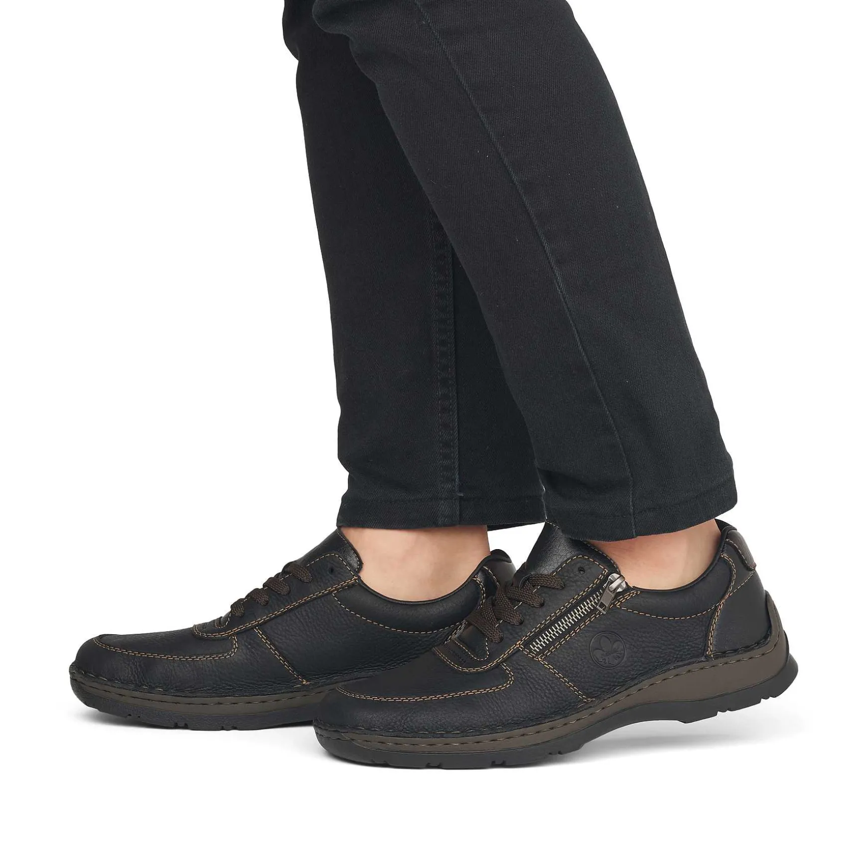 Rieker Men'S Lace-Up Shoes Asphalt Black
