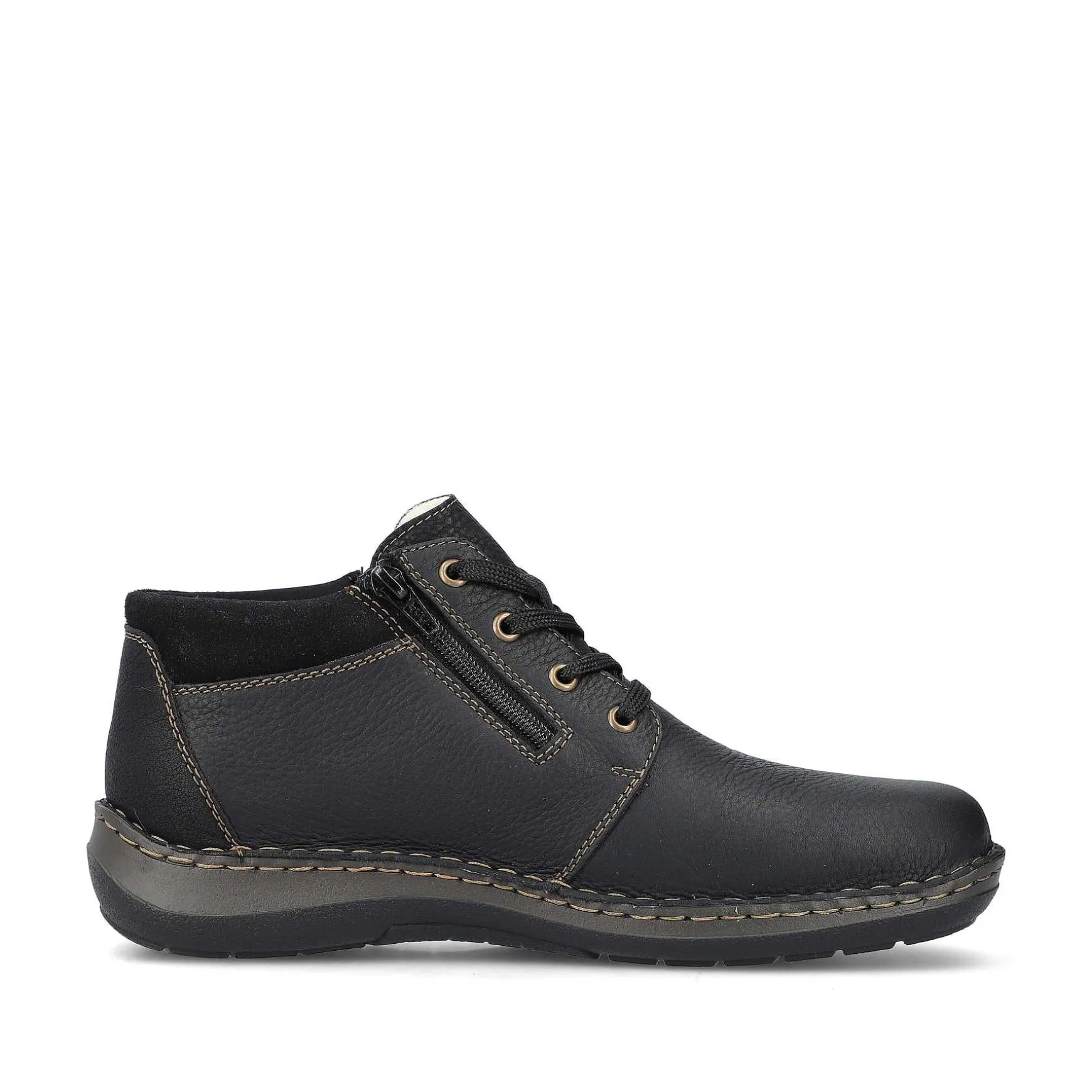 Rieker Men'S Lace-Up Shoes Asphalt Black