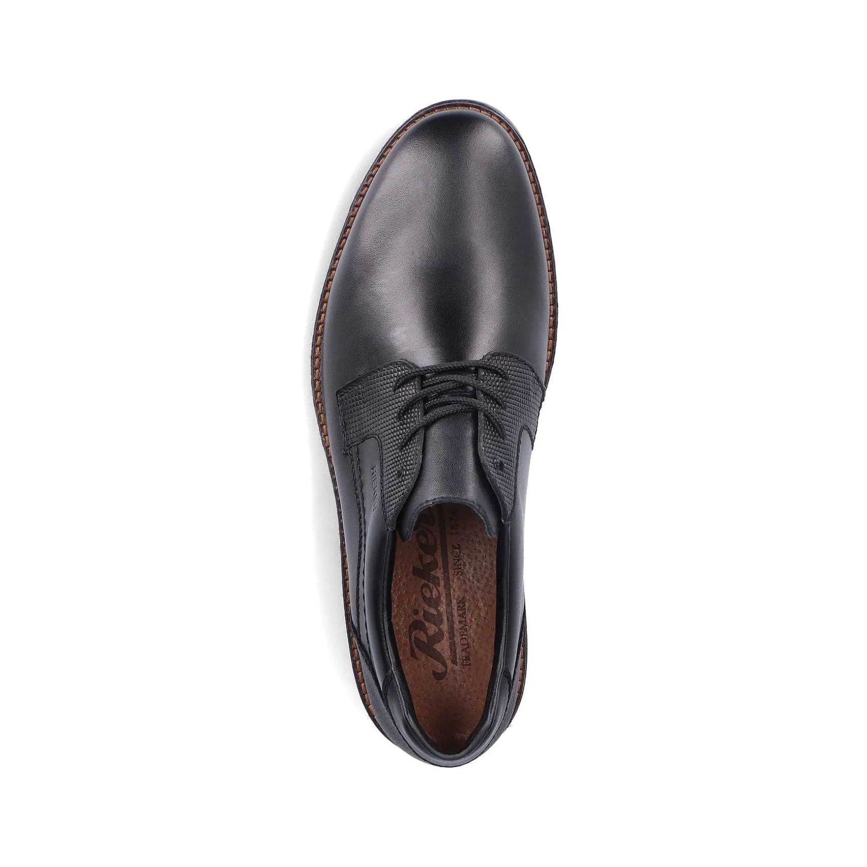 Rieker Men'S Lace-Up Shoes Glossy Black
