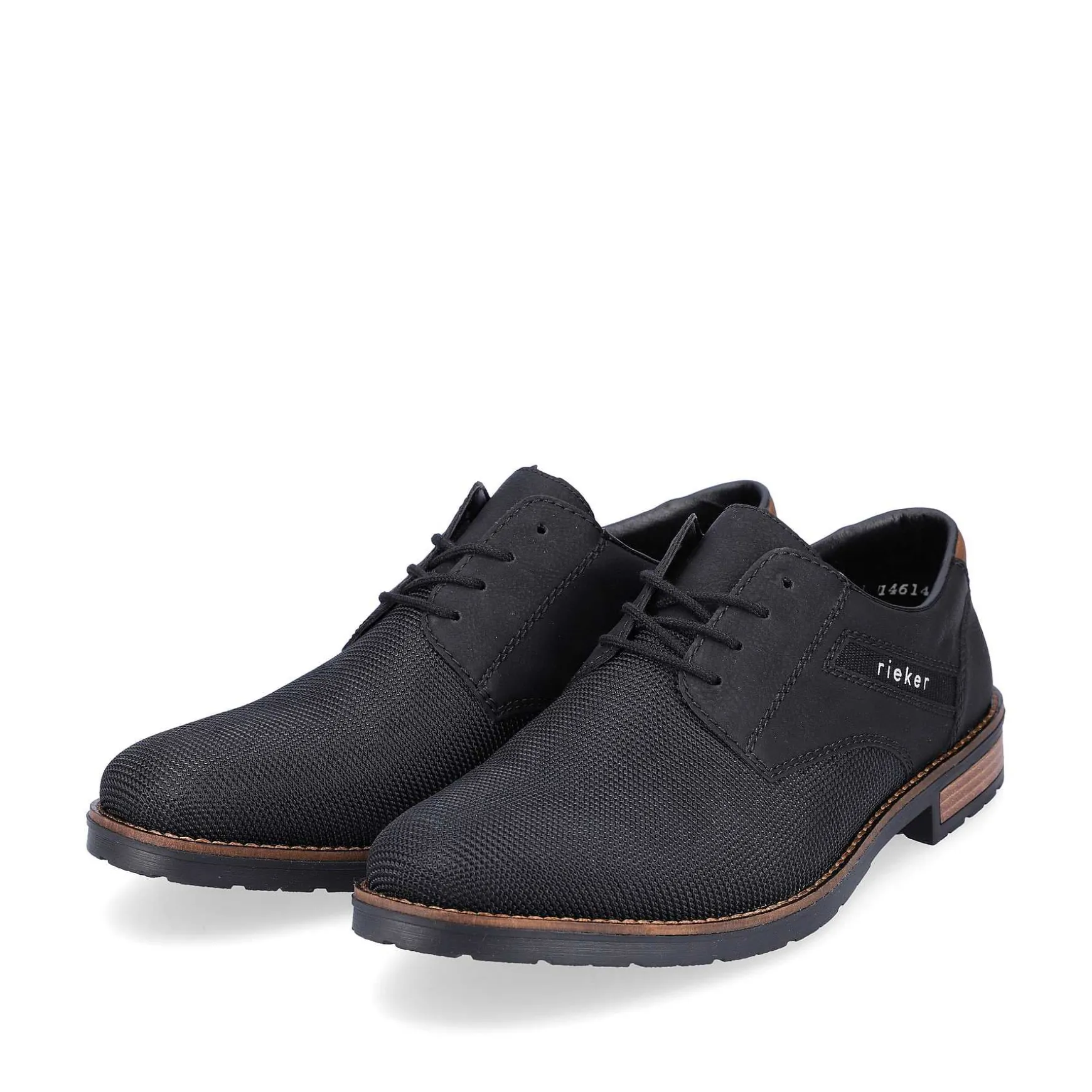 Rieker Men'S Lace-Up Shoes Graphite Black