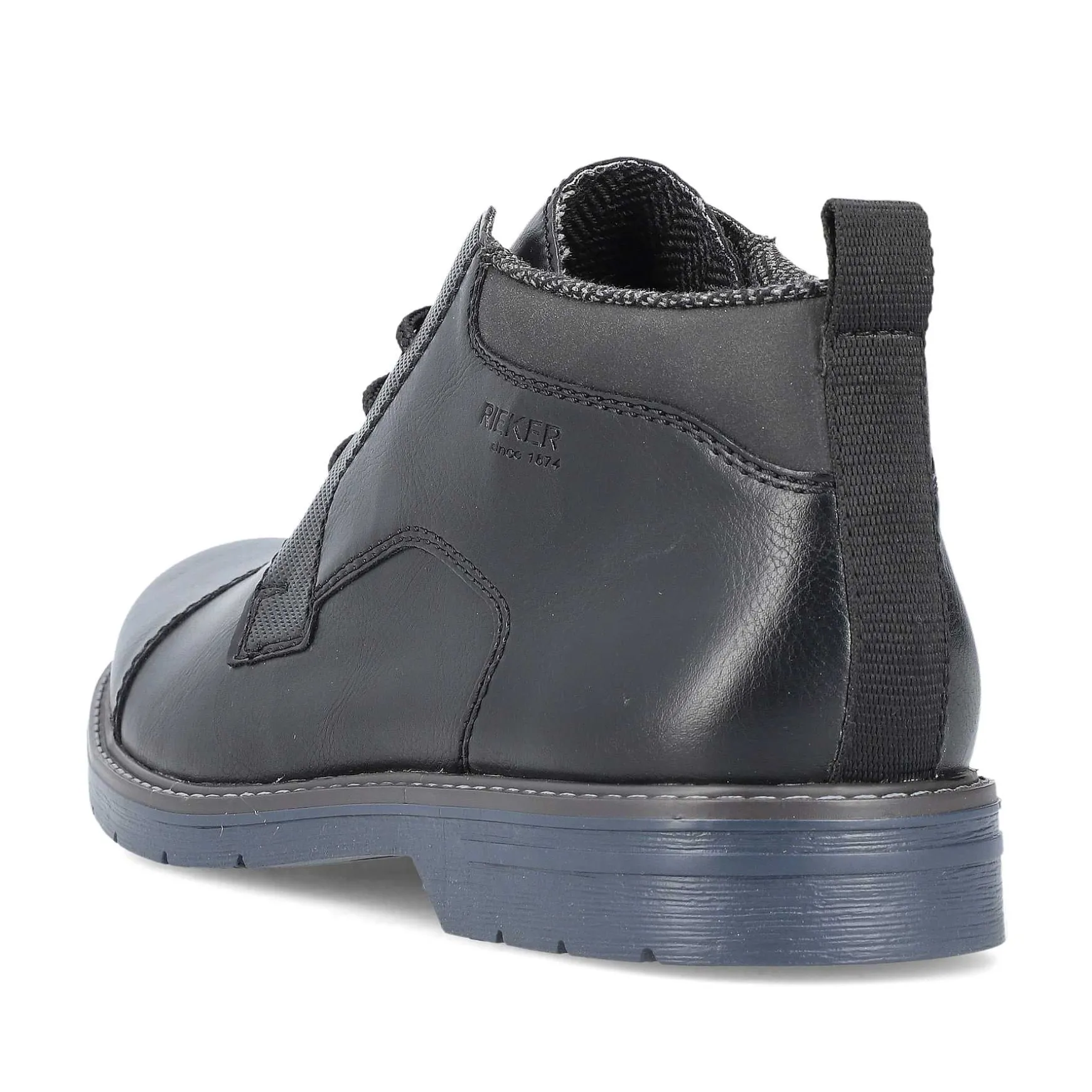 Rieker Men'S Lace-Up Shoes Glossy Black
