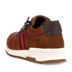 Rieker Men'S Lace-Up Shoes Caramel Brown-Fire Red