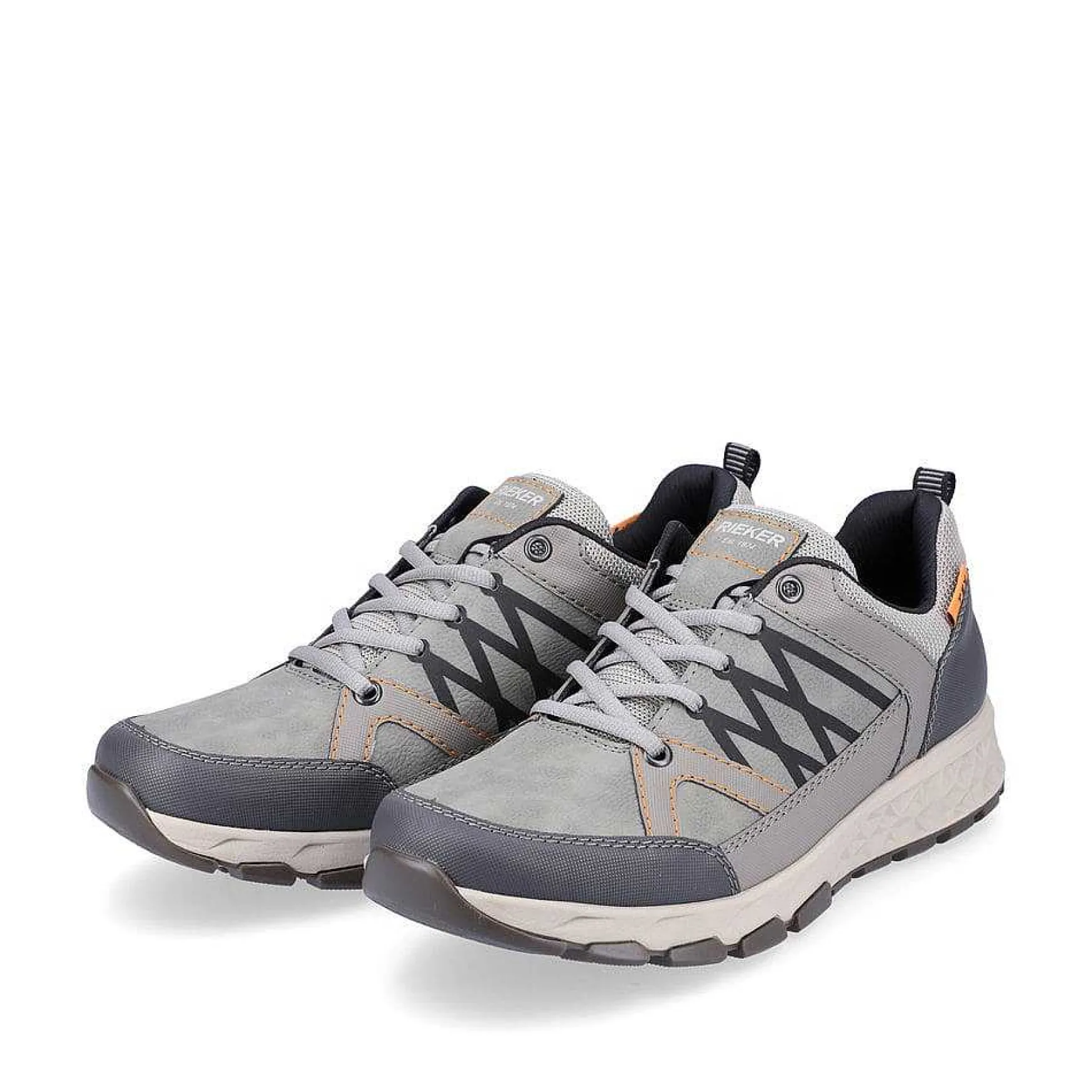 Rieker Men'S Lace-Up Shoes Moon Grey