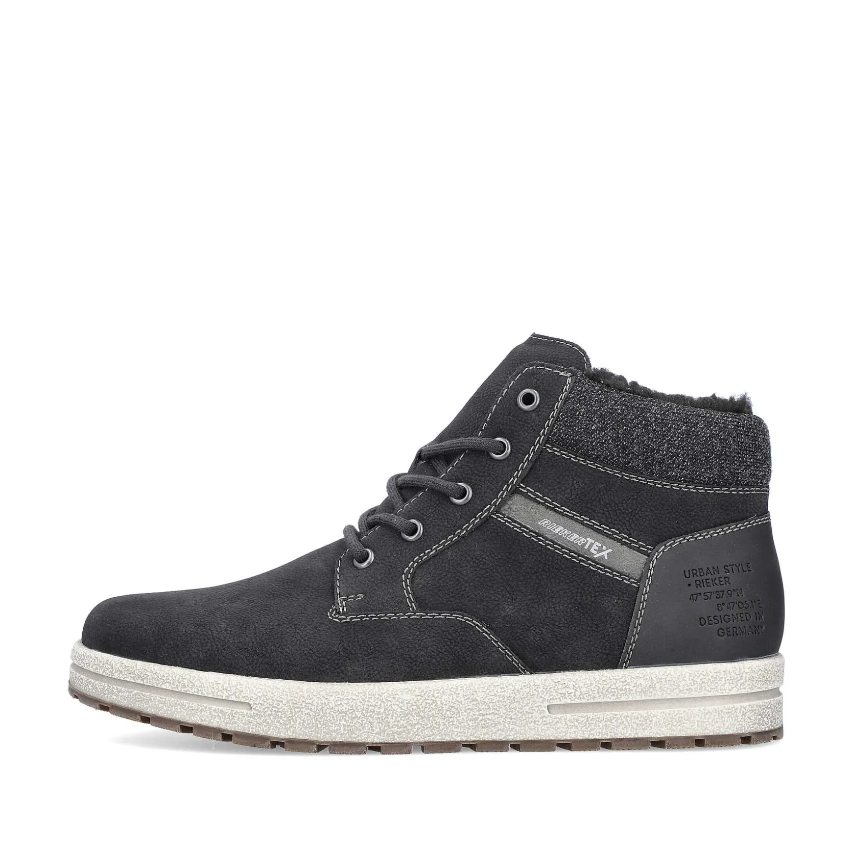 Rieker Men'S Lace-Up Shoes Asphalt Black